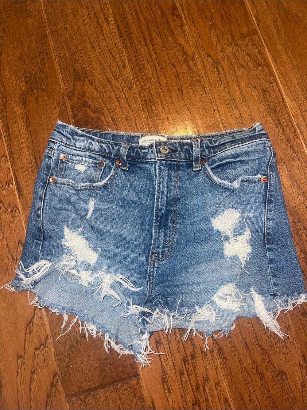 Abercrombie & Fitch Distressed Denim Cutoff Shorts - Blue
